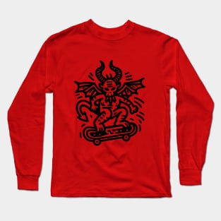 Devil on a Skateboard Long Sleeve T-Shirt